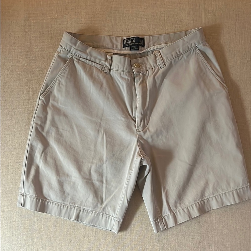 Polo by Ralph Lauren Men's Beige Flat Front Shorts